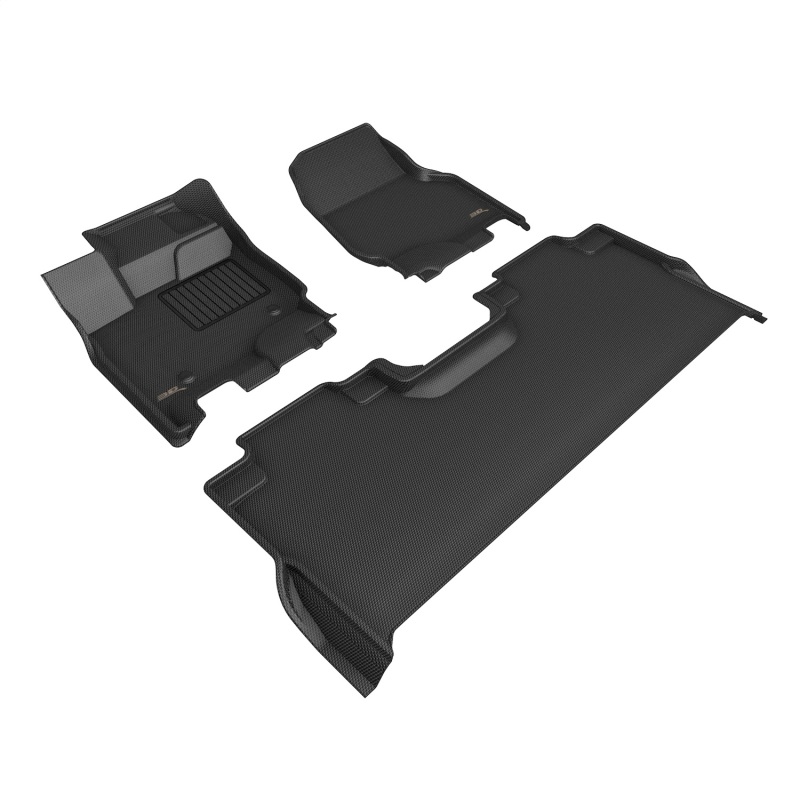 Ford F-150 Floor Mat Set - Front + Rear - 3D MAXpider - Kagu Series - Black - `21-`26